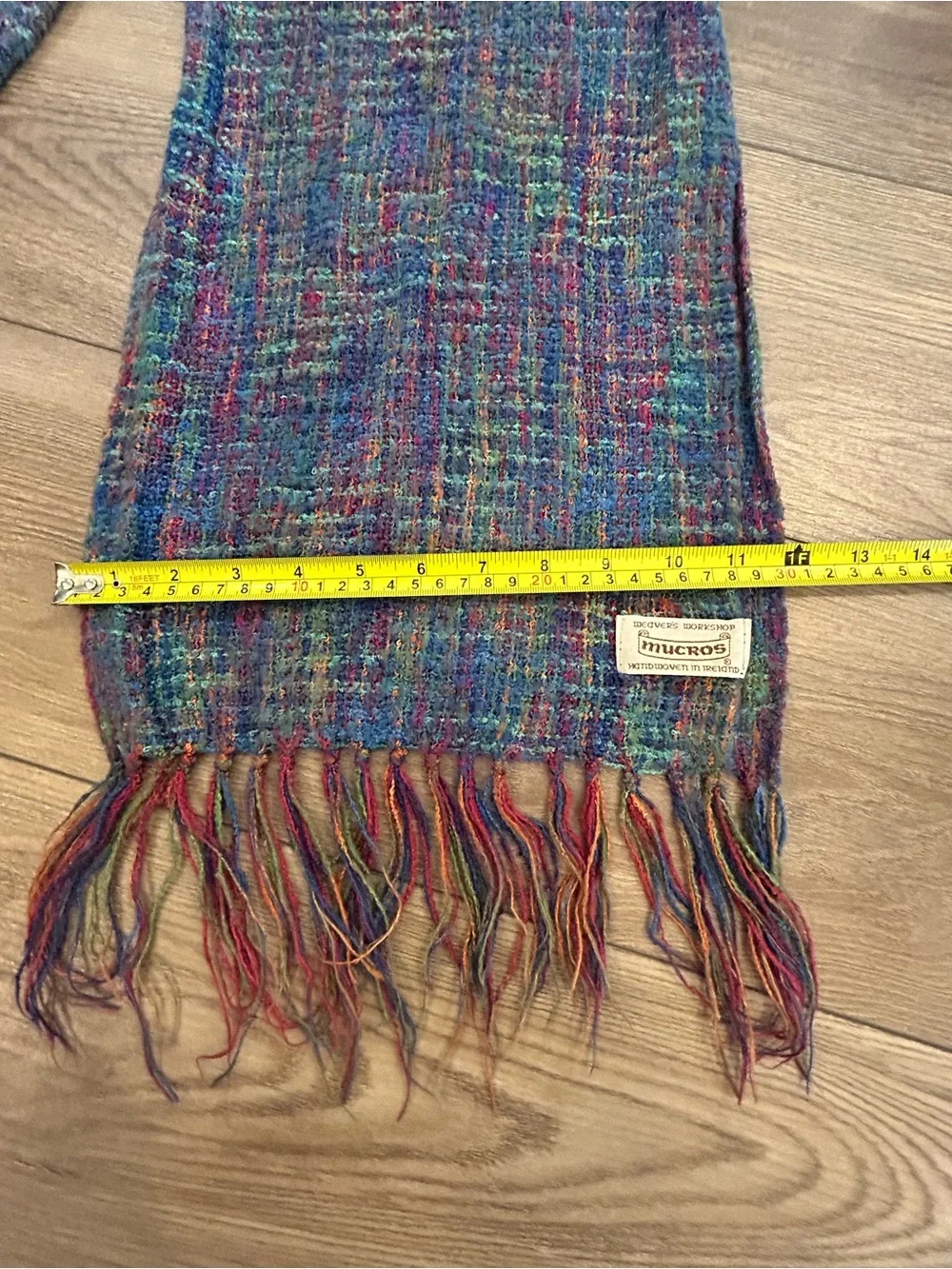 Mucros Weavers Ireland Multicolor Woven Fringe Scarf Made in Ireland Unisex